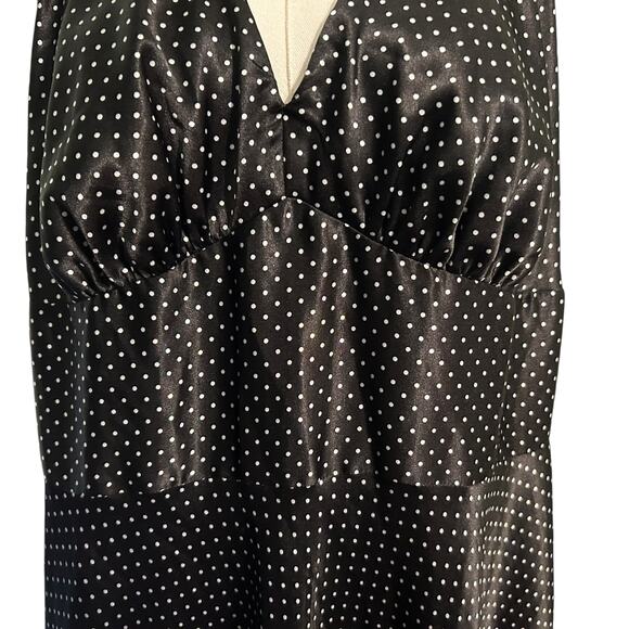 A.P.N.Y. II Dress SZ 20W Black White Polka Dots Babydoll Halter Flared Party - Picture 3 of 8